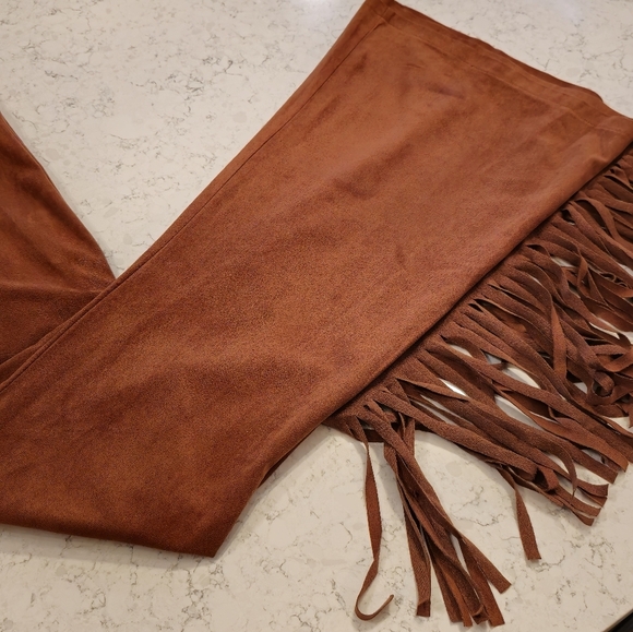 Rust Fringe Flare Pants Size large - Picture 8 of 8